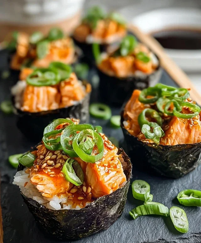 Spicy Salmon Sushi Cups