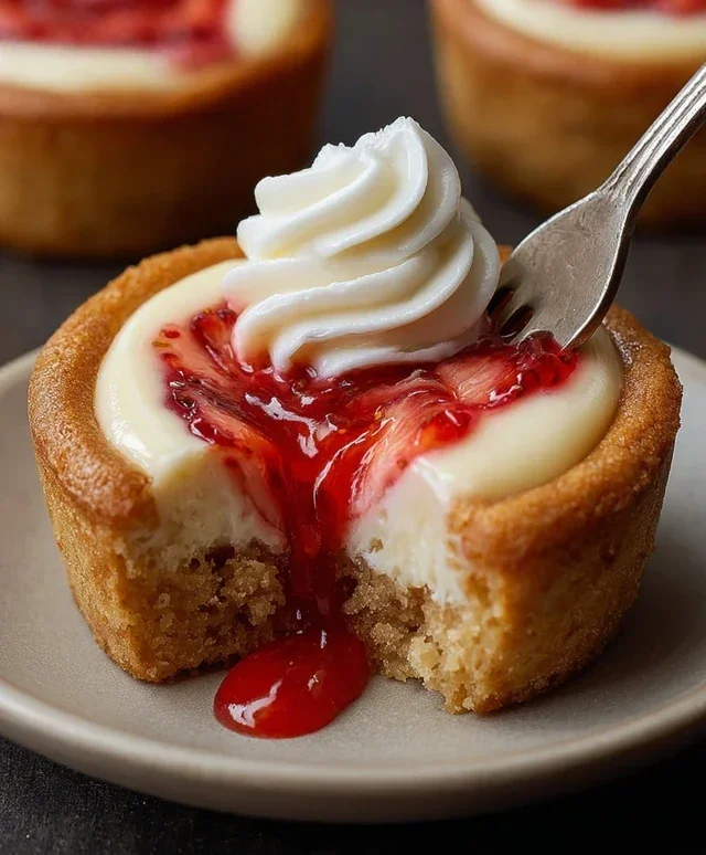 Strawberry Swirl Cheesecake Cookie Cups