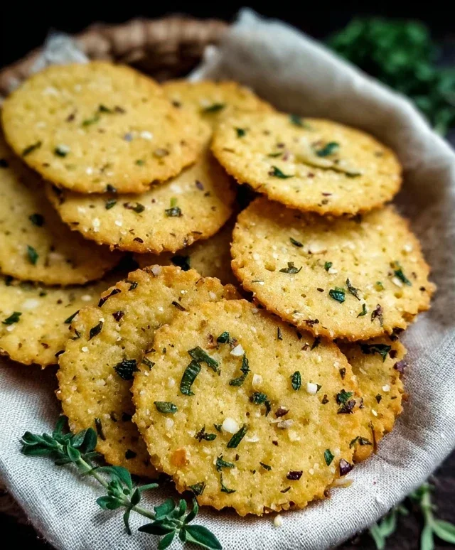 Garlic and Herb Chickpea Flour Snack Crackerss
