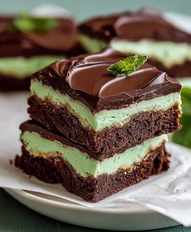 Triple-layer chocolate mint squares