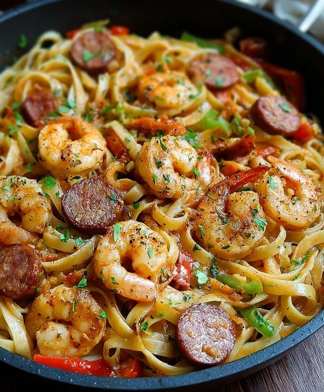Creamy Cajun Shrimp Pasta with Sausage