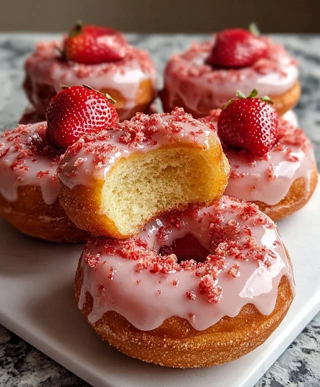 Freshly Glazed Strawberry Crunch Donuts