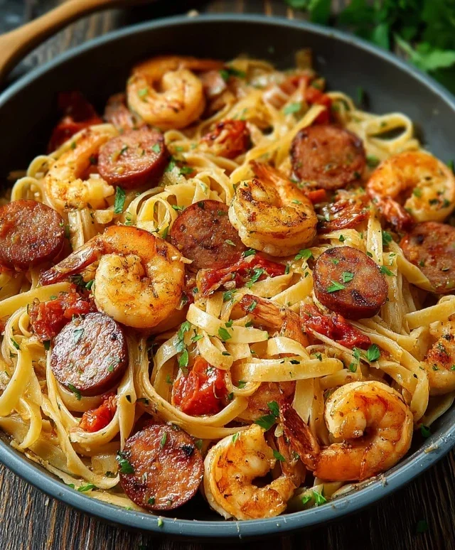 Creamy Cajun Shrimp Pasta with Sausage