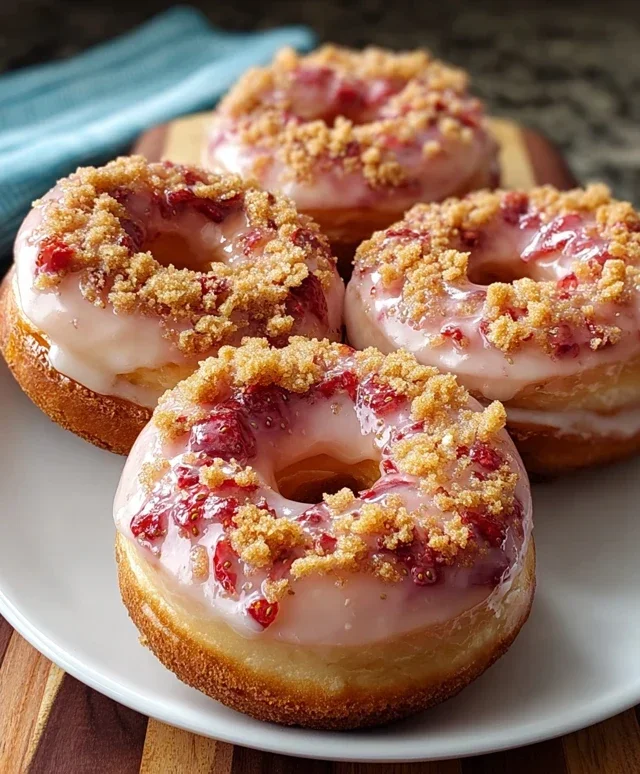 Freshly Glazed Strawberry Crunch Donuts