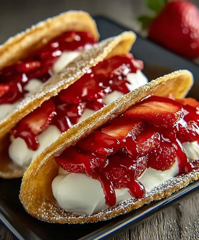 Strawberry Cheesecake Dessert Tacos