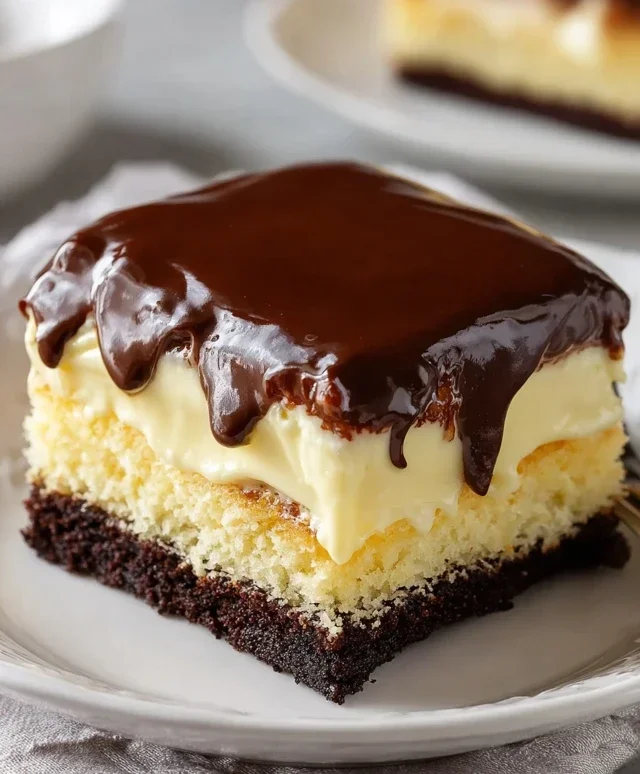 Boston Cream Poke Cake