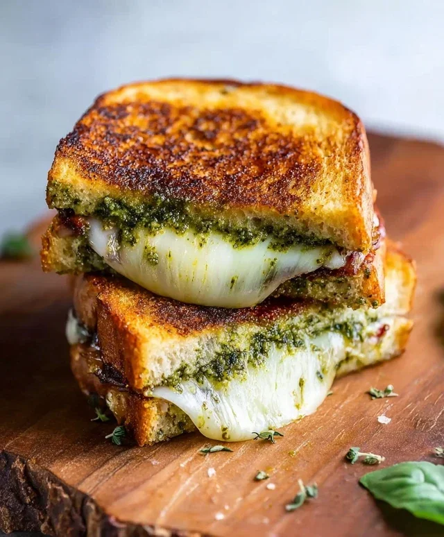 Sourdough Pesto Grilled Cheese