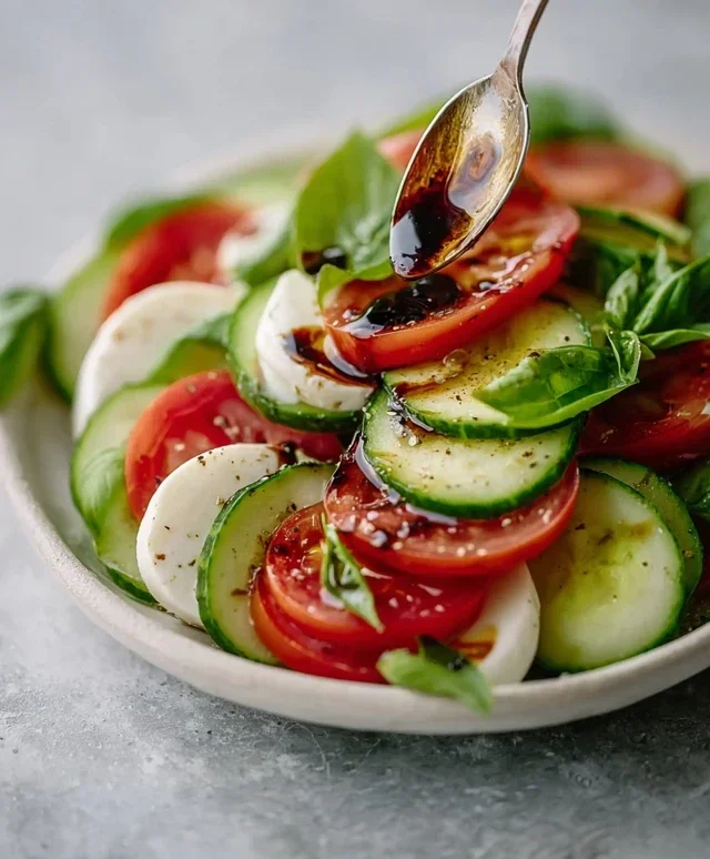 Fresh Cucumber Caprese Salad