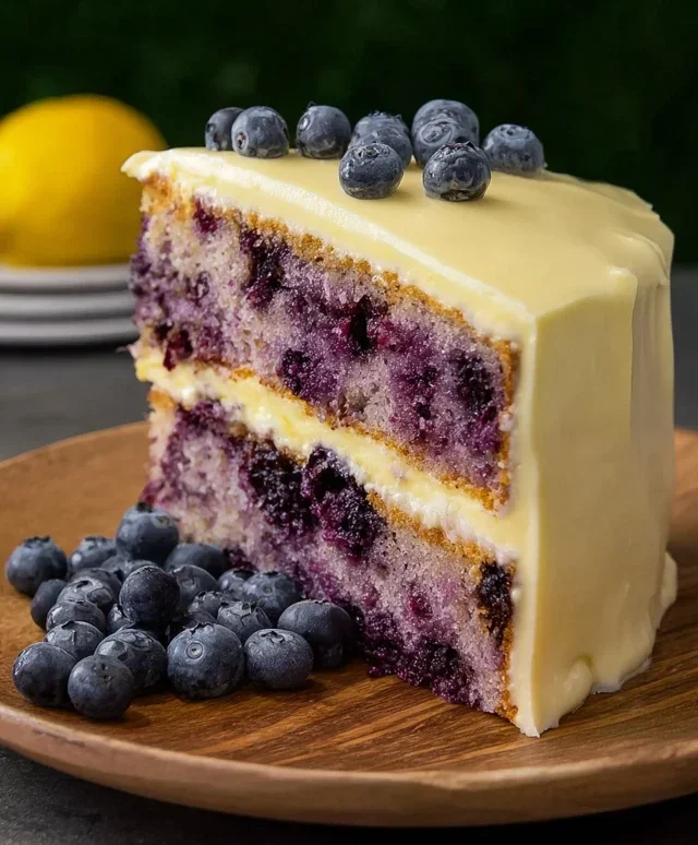 Blueberry Cake with Lemon Cream Cheese Frosting