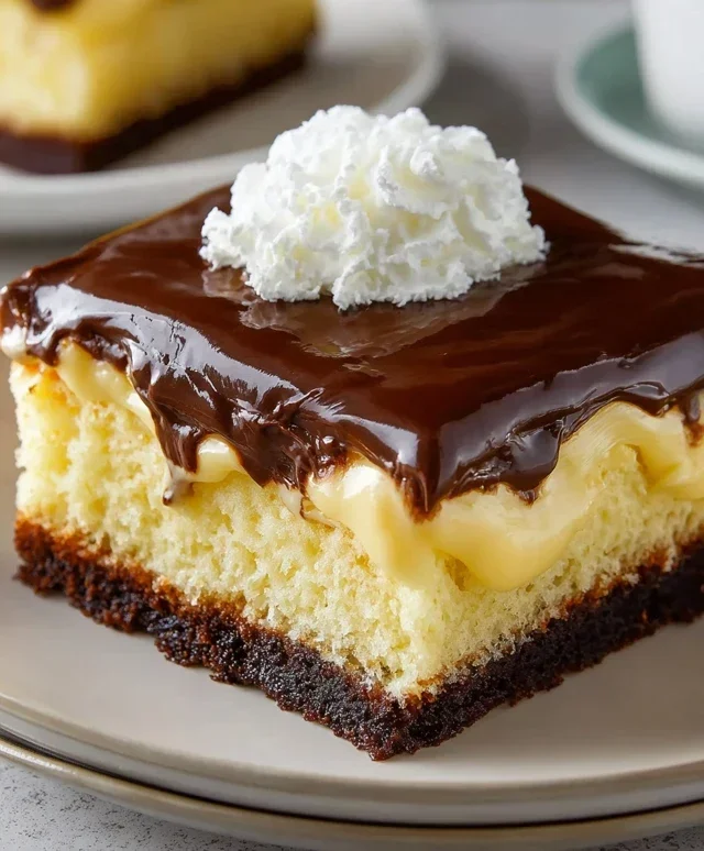 Boston Cream Poke Cake