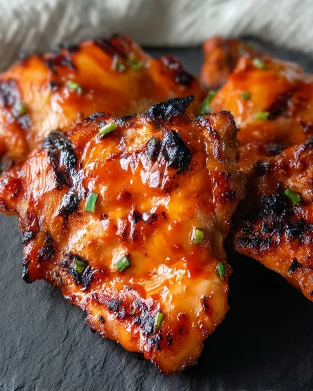 Grilled Honey Buffalo Chicken Thighs