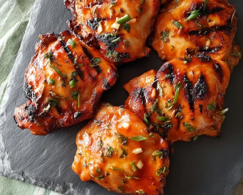 Grilled Honey Buffalo Chicken Thighs