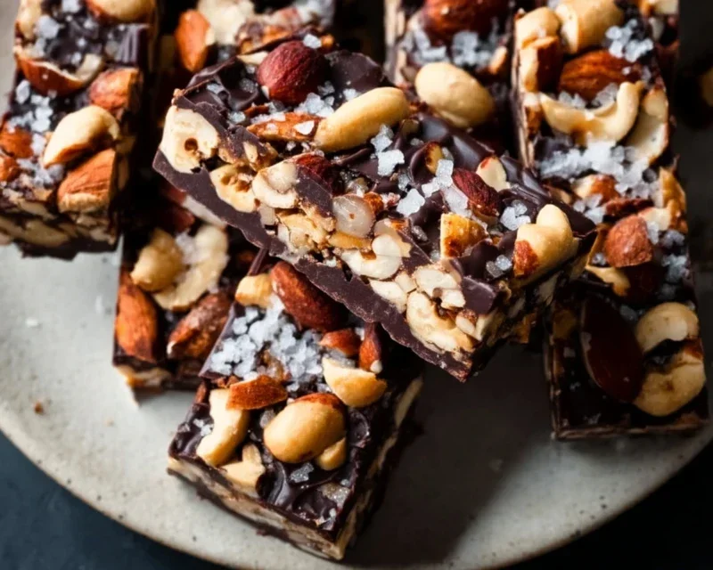 Dark Chocolate and Sea Salt Nut Bars