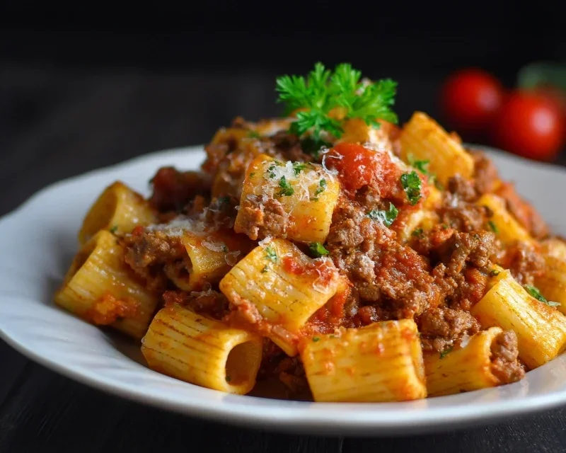 Beef Pasta in Tomato Sauce {Beef Ragu Pasta}