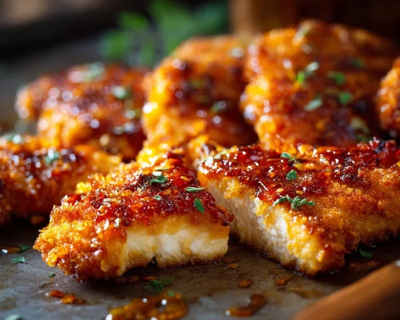 Baked Crunchy Hot Honey Chicken