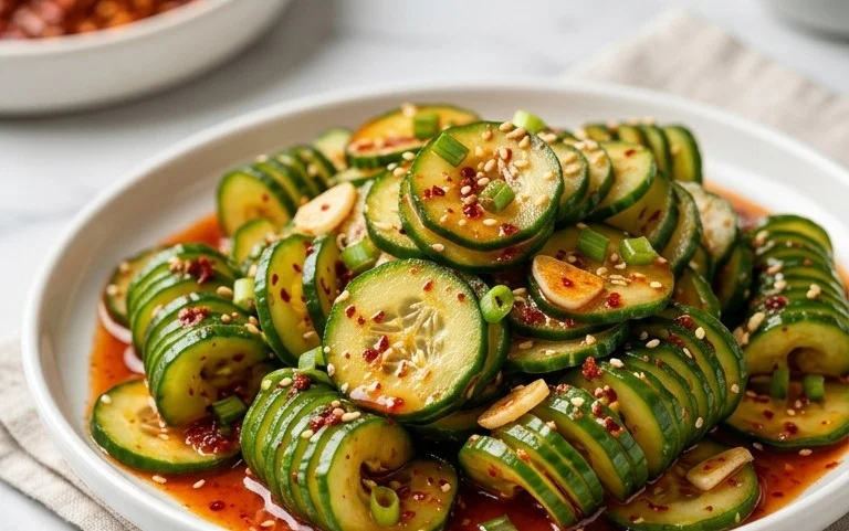 Spiral Cucumber Salad: Korean-Inspired Recipe