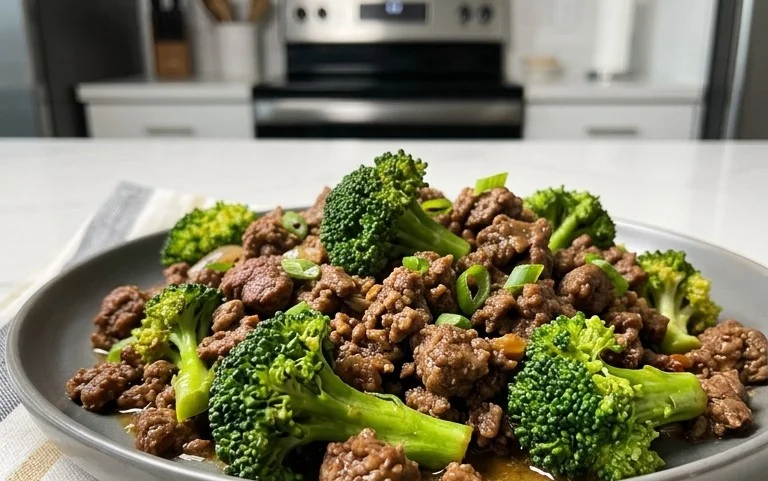 Ground Beef and Broccoli