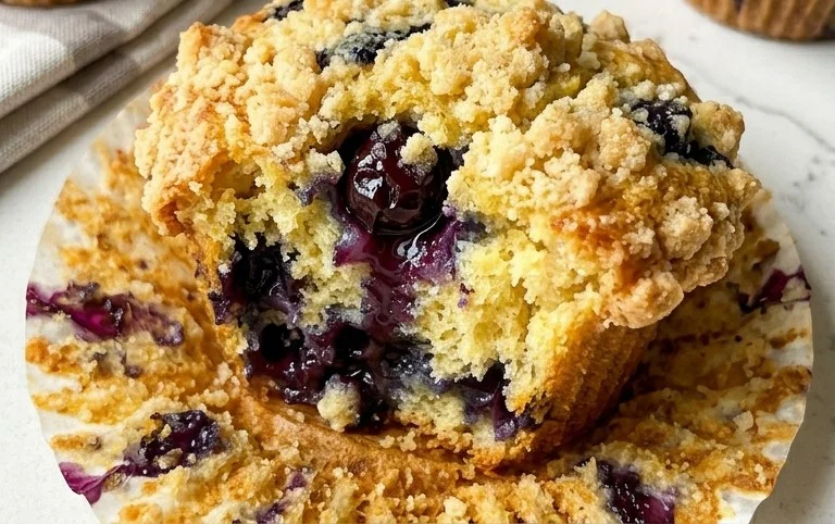 Lemon Blueberry Streusel Muffins
