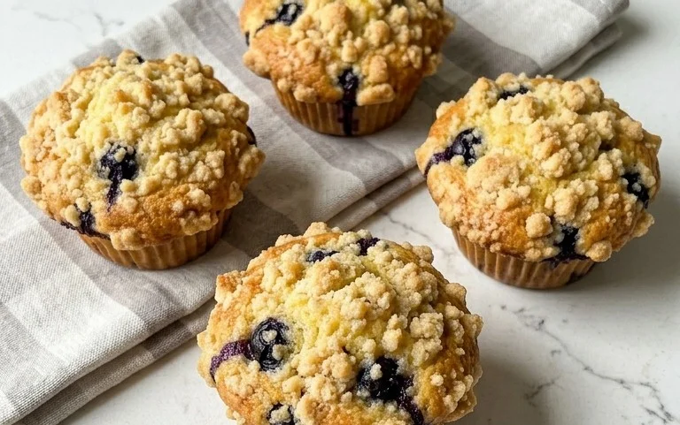 Lemon Blueberry Streusel Muffins
