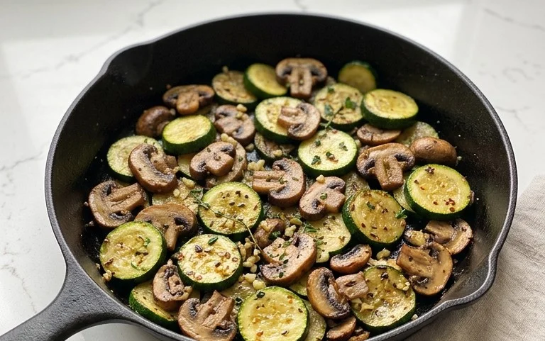 Skillet Zucchini and Mushrooms
