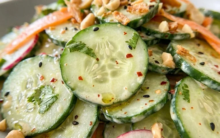 Creamy Asian Cucumber Salad Bowl
