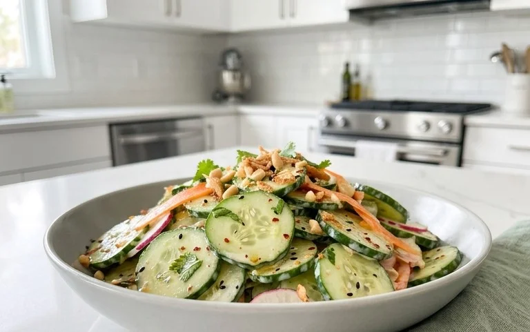 Creamy Asian Cucumber Salad Bowl