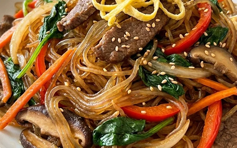 Japchae (Korean Glass Noodle Stir Fry)