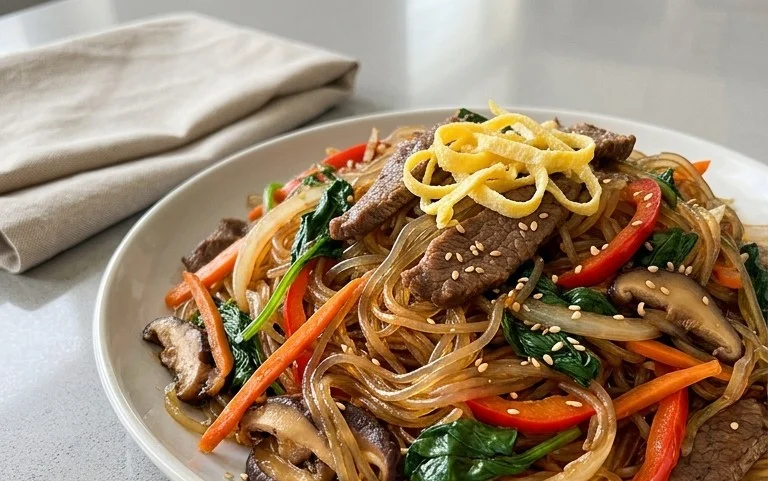 Japchae (Korean Glass Noodle Stir Fry)