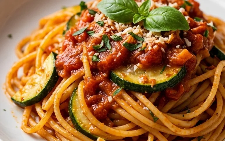 Healthy Tomato Zucchini Pasta