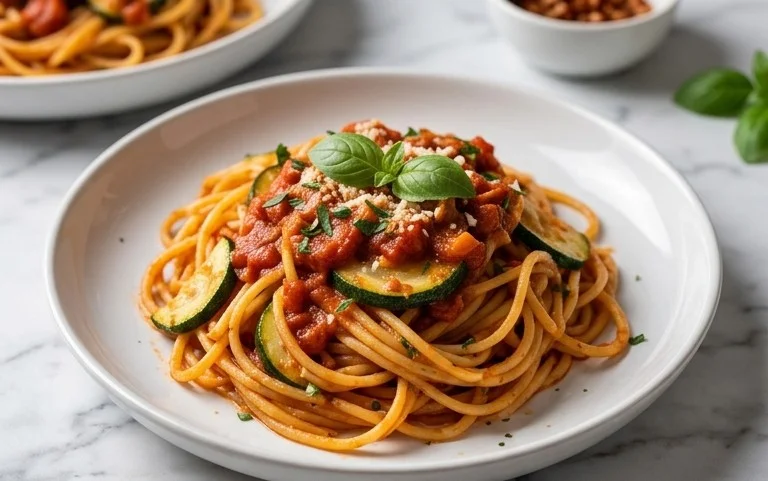 Healthy Tomato Zucchini Pasta