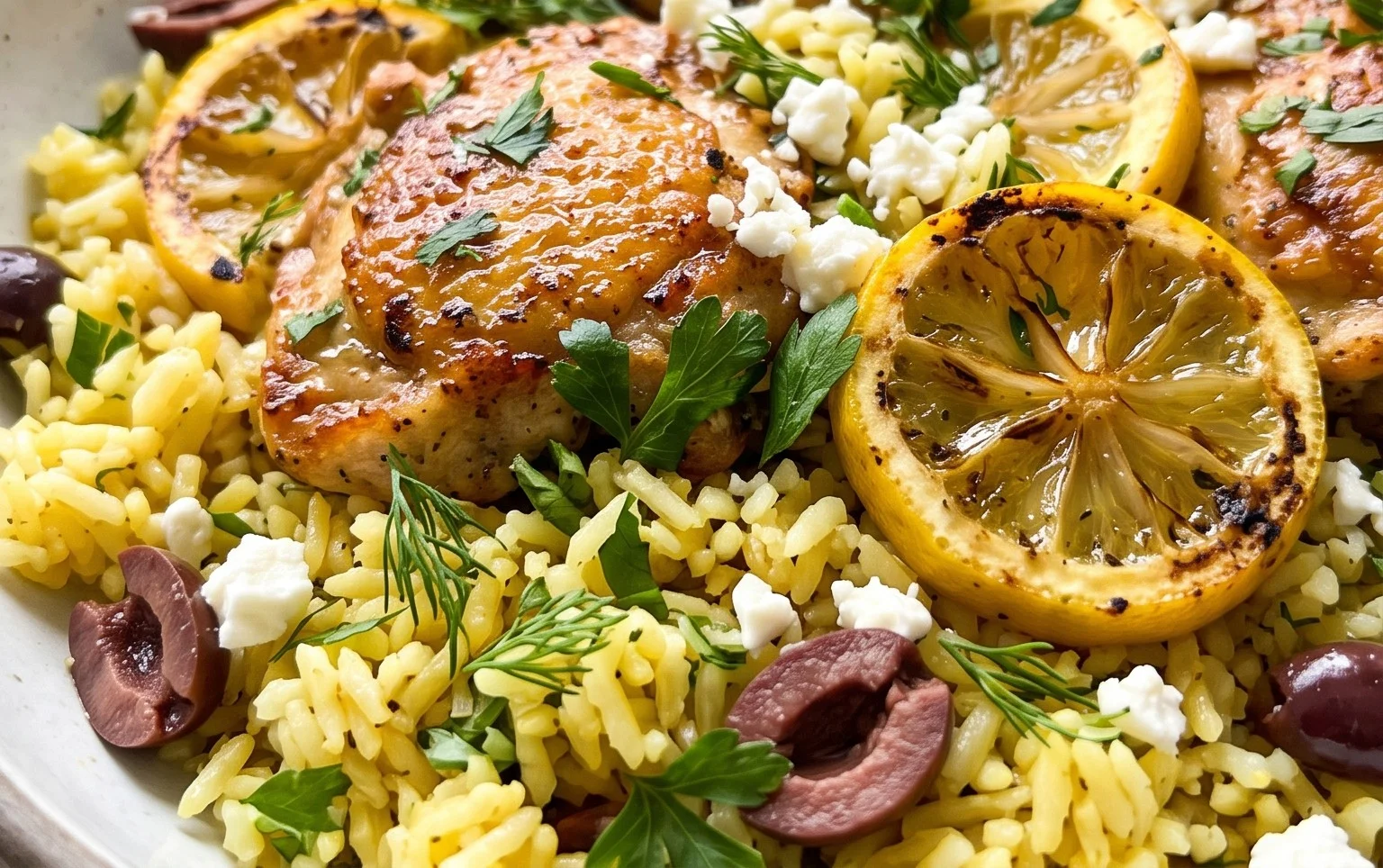 Greek Chicken and Lemon Rice (30 Minutes, One-Pot)