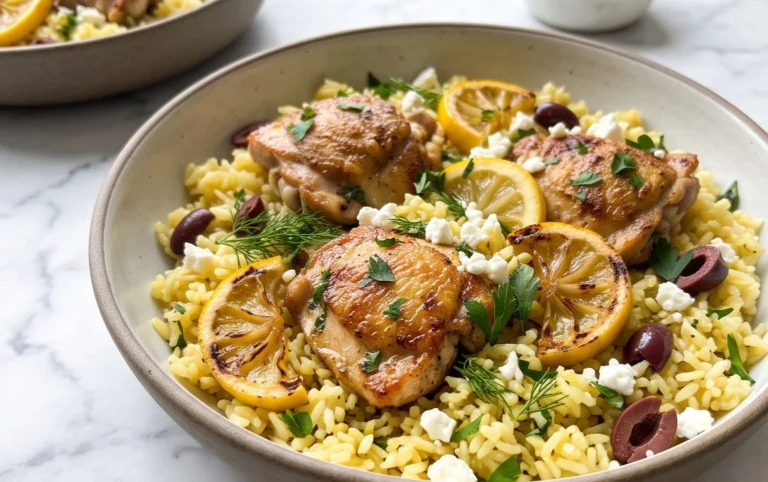 Greek Chicken and Lemon Rice (30 Minutes, One-Pot)