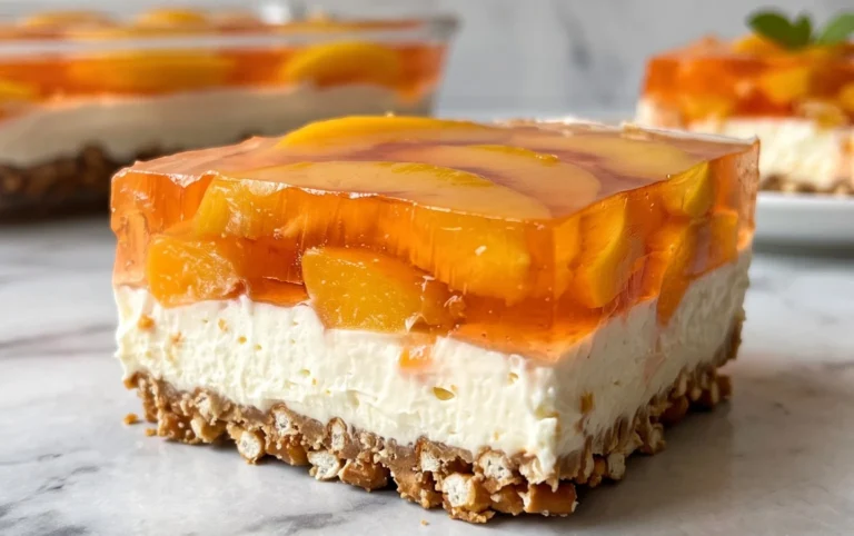 Peach Pretzel Salad Dessert