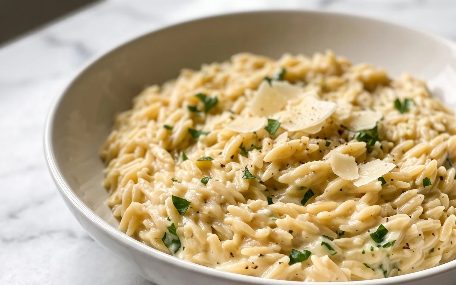 Creamy Garlic Parmesan Orzo