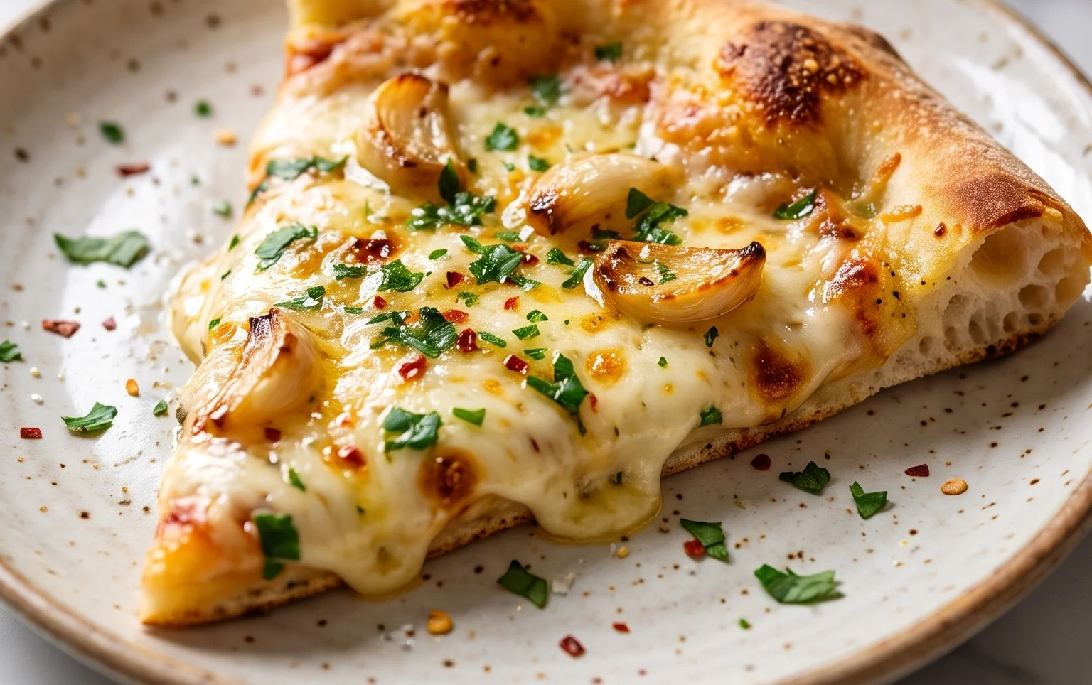 buttery garlic pizza