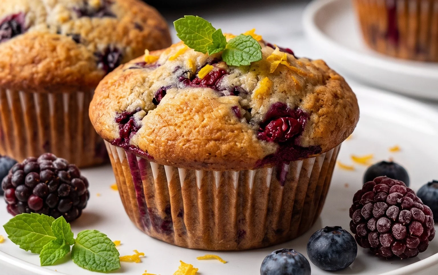 Bakery Style Mixed Berry Muffins | with Frozen Berries