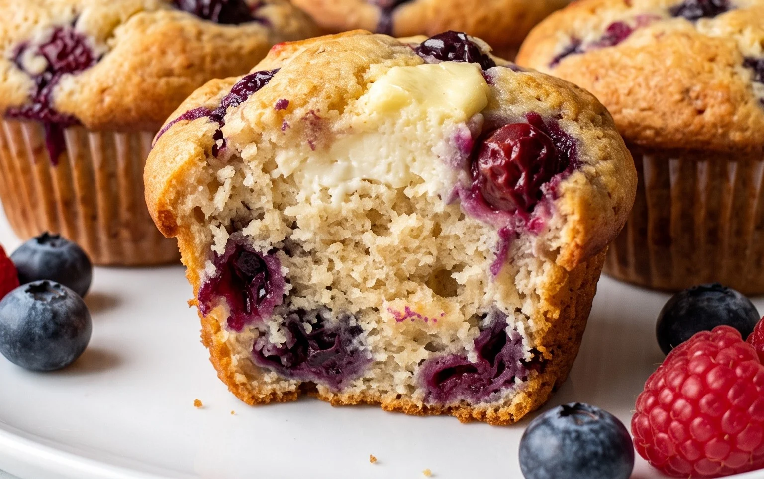 Berry Cream Cheese Muffins