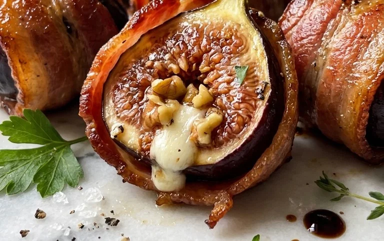 Beef Bacon Wrapped Stuffed Figs