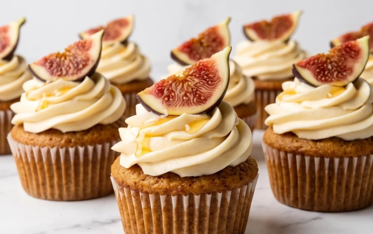 Fig Cupcakes with Honey Cream Cheese Frosting