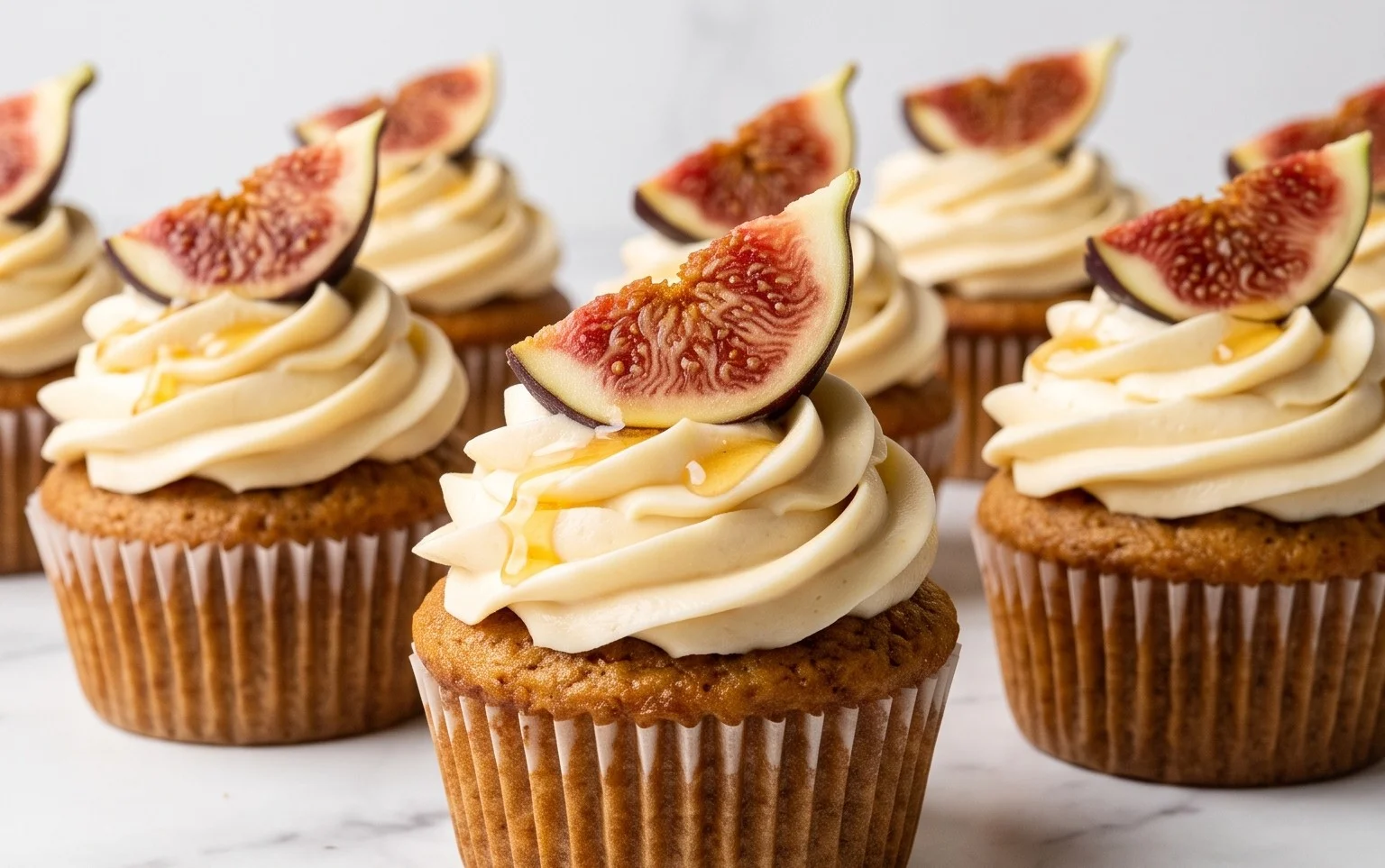 Fig Cupcakes with Honey Cream Cheese Frosting