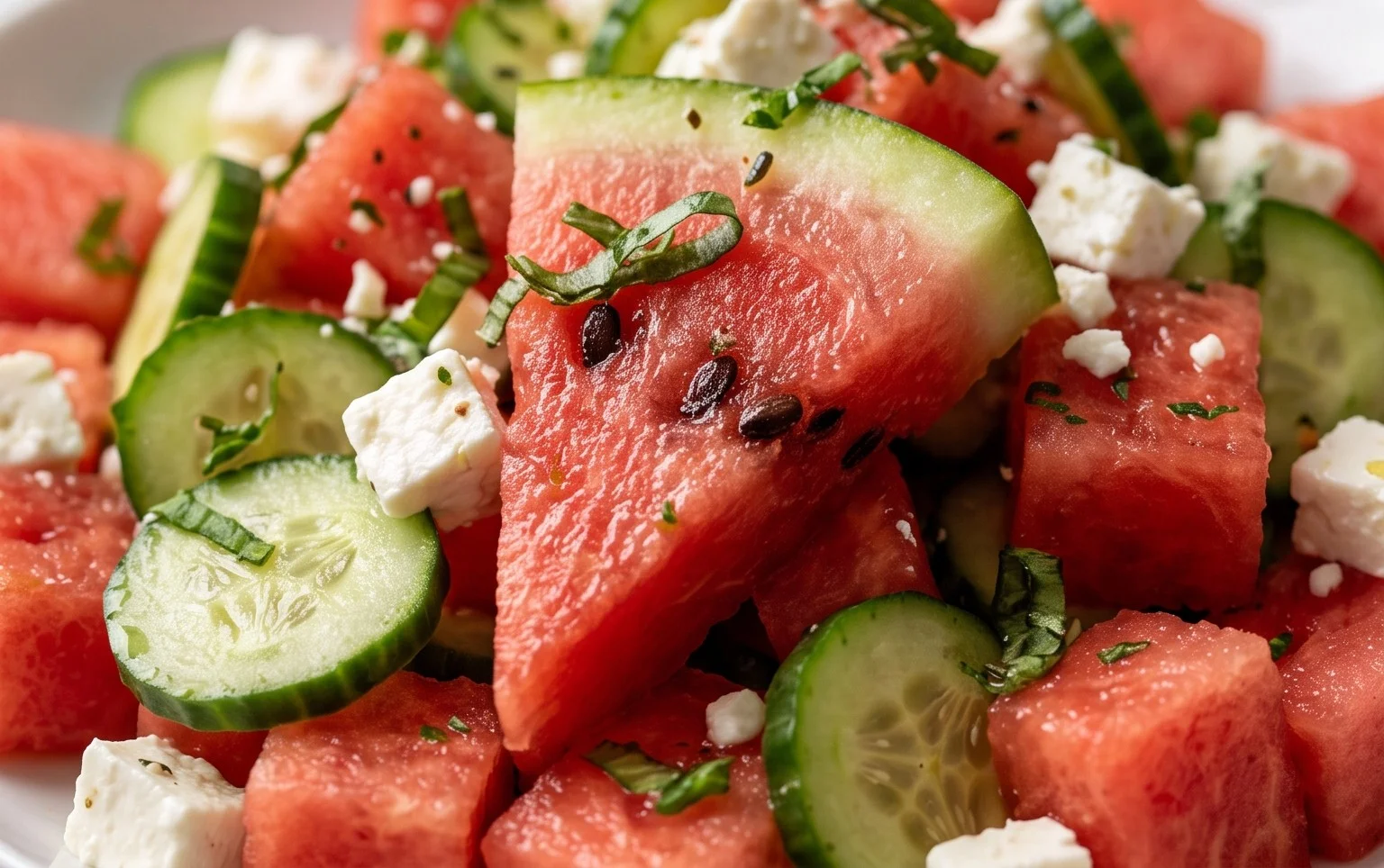 Watermelon Salad with Cucumber and Feta