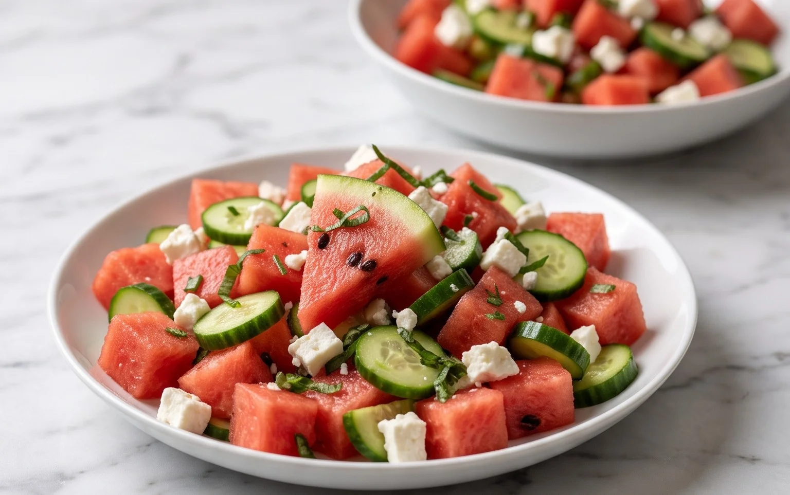 Watermelon Salad with Cucumber and Feta