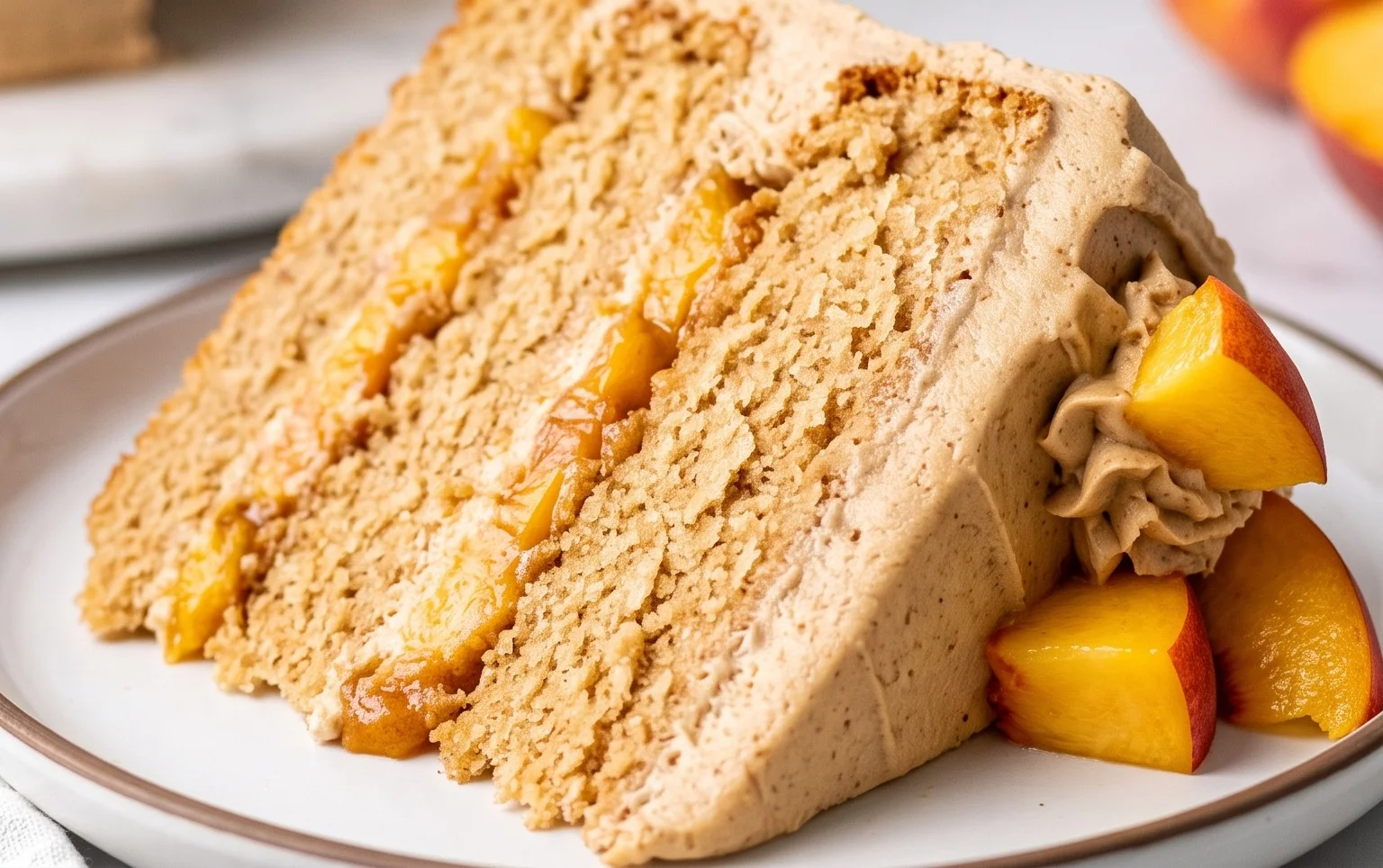 Brown Sugar Layer Cake with Peach Filling