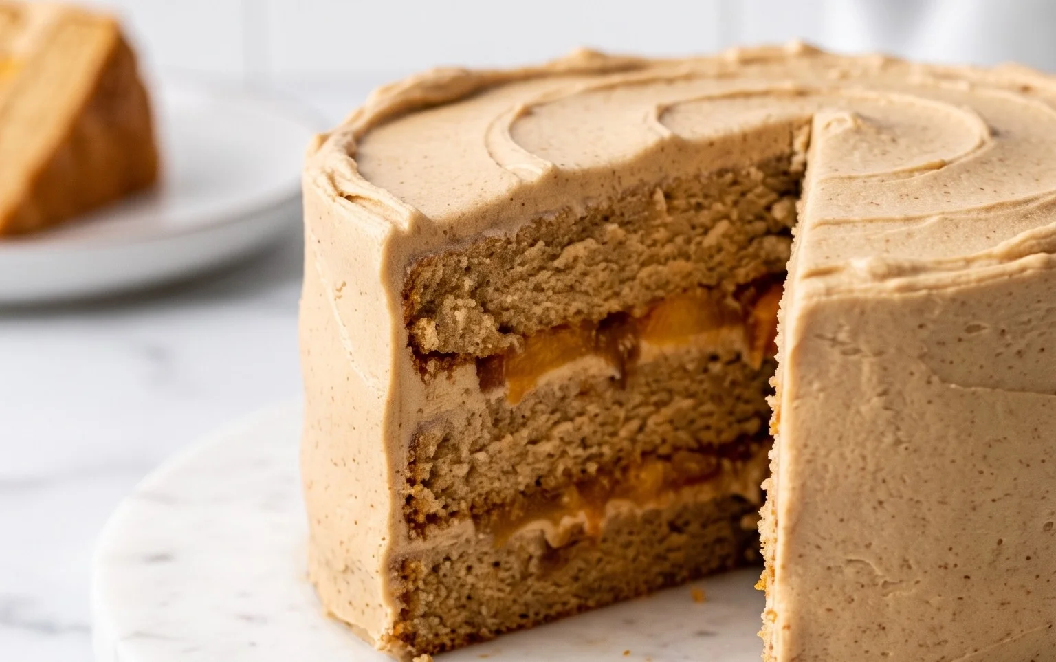 Brown Sugar Layer Cake with Peach Filling