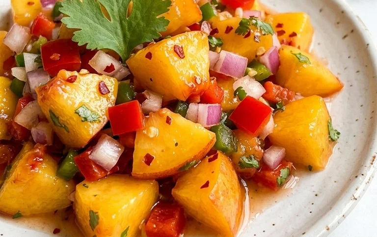 Sweet & Spicy Peach Salsa Canning Recipe