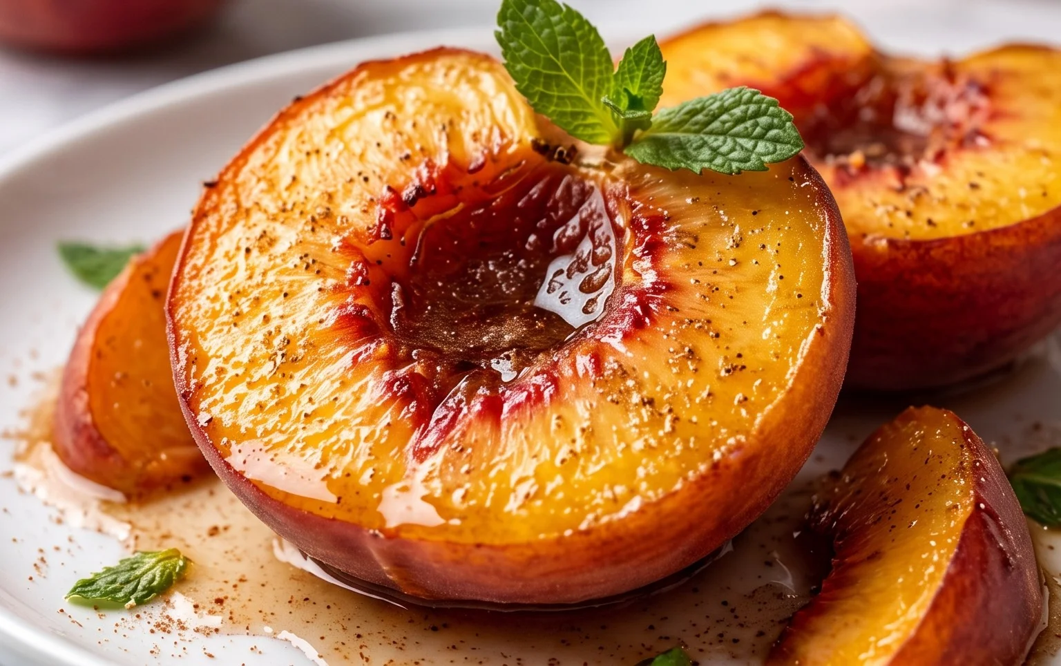 Cinnamon Sugar Baked Peaches