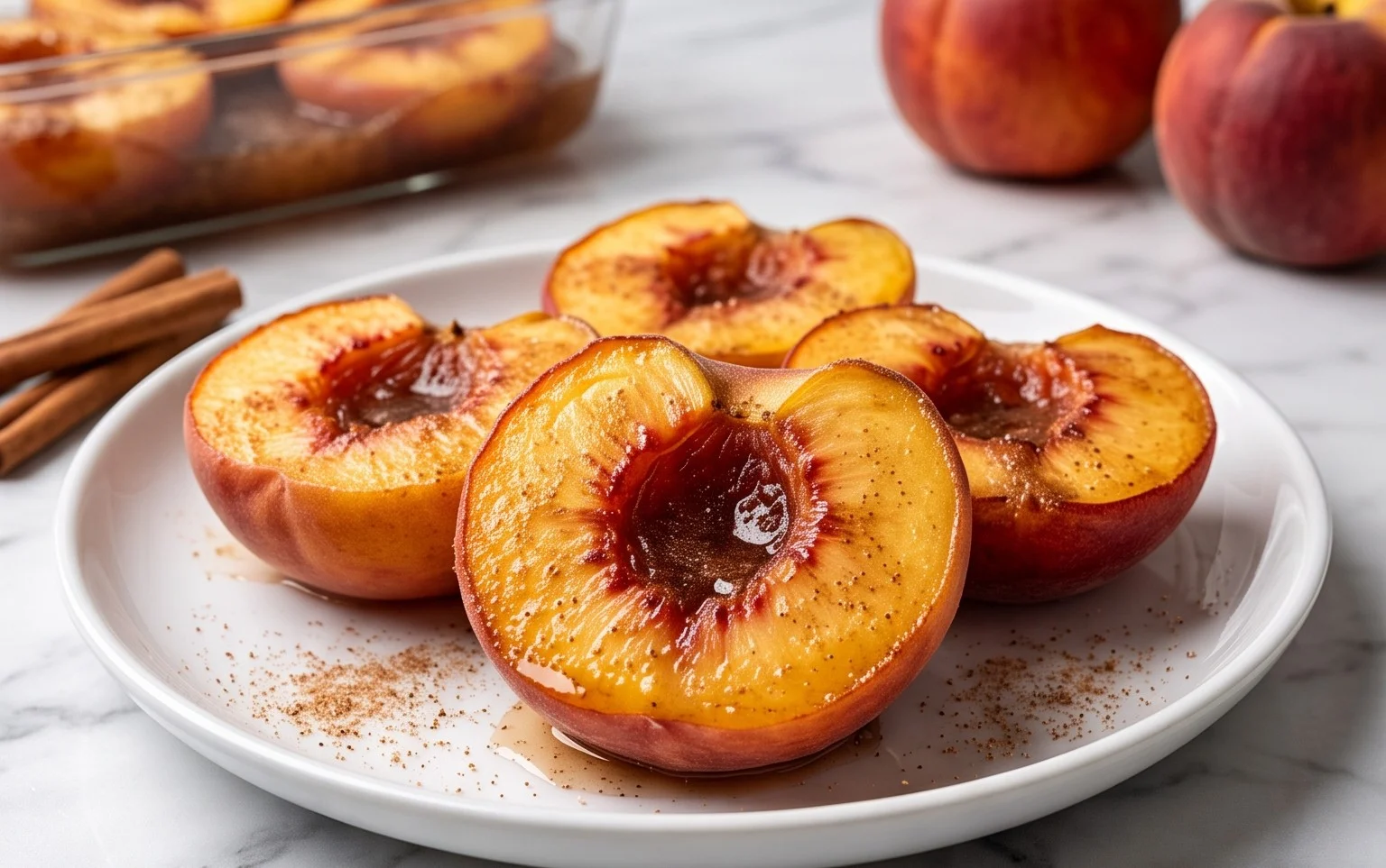 Cinnamon Sugar Baked Peaches
