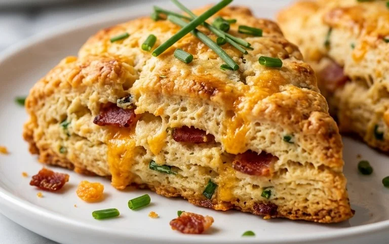 Beef Bacon Cheddar and Chive Scones
